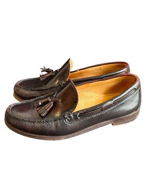 Vintage FRYE Loafers Handsewn Made In USA Mens 10.5 Shoes Brown Kilty